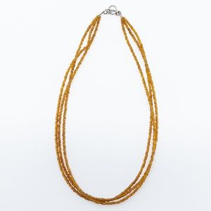 Amber 3-Strand Beaded Necklace - NWOT